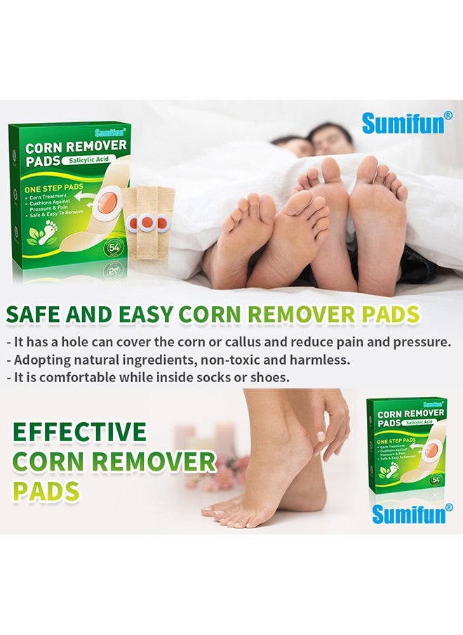54 Pcs Foot Corn Removal Plaster,Natural Ingredients,Foot Care Expert,Calluses Plantar Treatment,Relief Pain From Calluses, Corns, Blisters, Heel Frictions