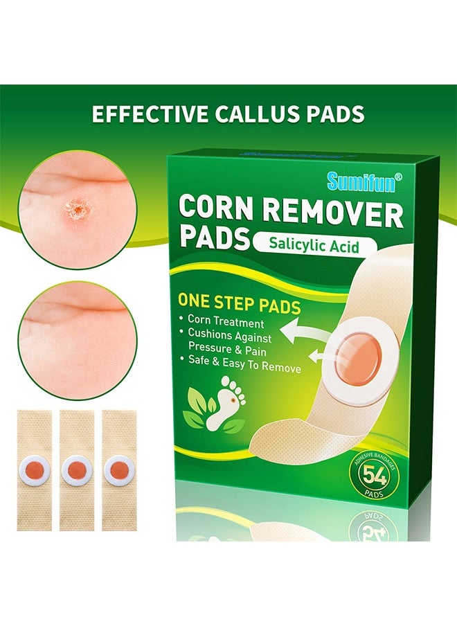 54 Pcs Foot Corn Removal Plaster,Natural Ingredients,Foot Care Expert,Calluses Plantar Treatment,Relief Pain From Calluses, Corns, Blisters, Heel Frictions