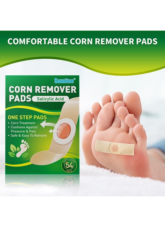 54 Pcs Foot Corn Removal Plaster,Natural Ingredients,Foot Care Expert,Calluses Plantar Treatment,Relief Pain From Calluses, Corns, Blisters, Heel Frictions