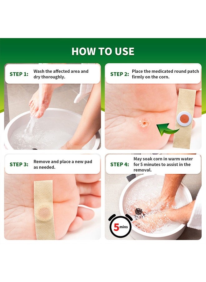 54 Pcs Foot Corn Removal Plaster,Natural Ingredients,Foot Care Expert,Calluses Plantar Treatment,Relief Pain From Calluses, Corns, Blisters, Heel Frictions