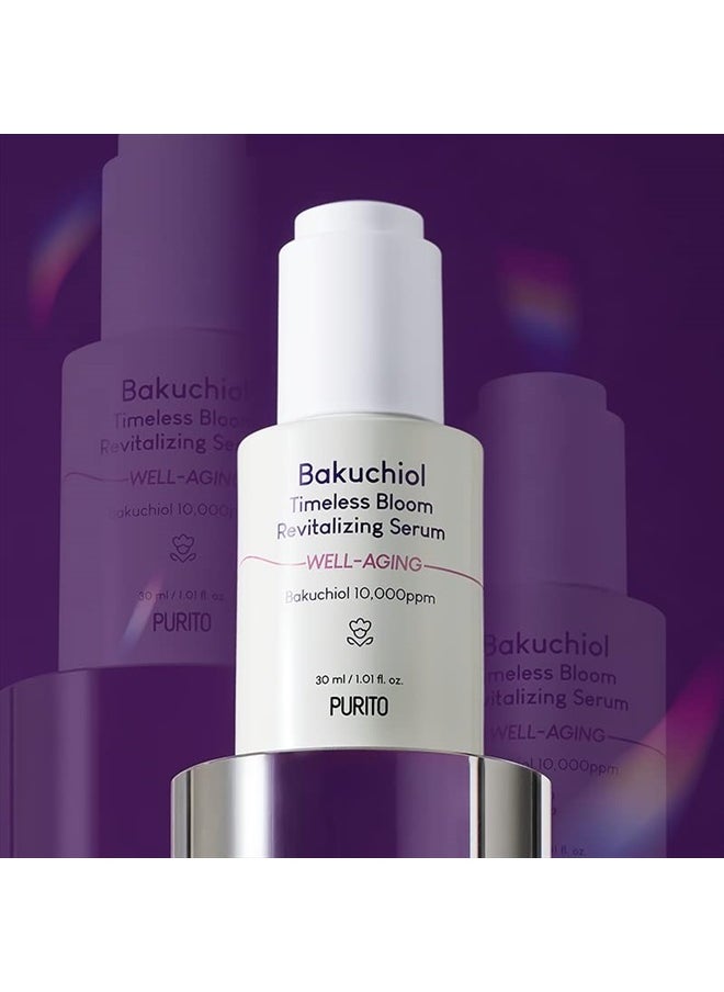 Bakuchiol Timeless Bloom Revitalizing Serum 30ml / 1.01 fl. oz. Vegan & Cruelty-Free, Fragrance-Free, Safe Ingredients, Korean Skin Care