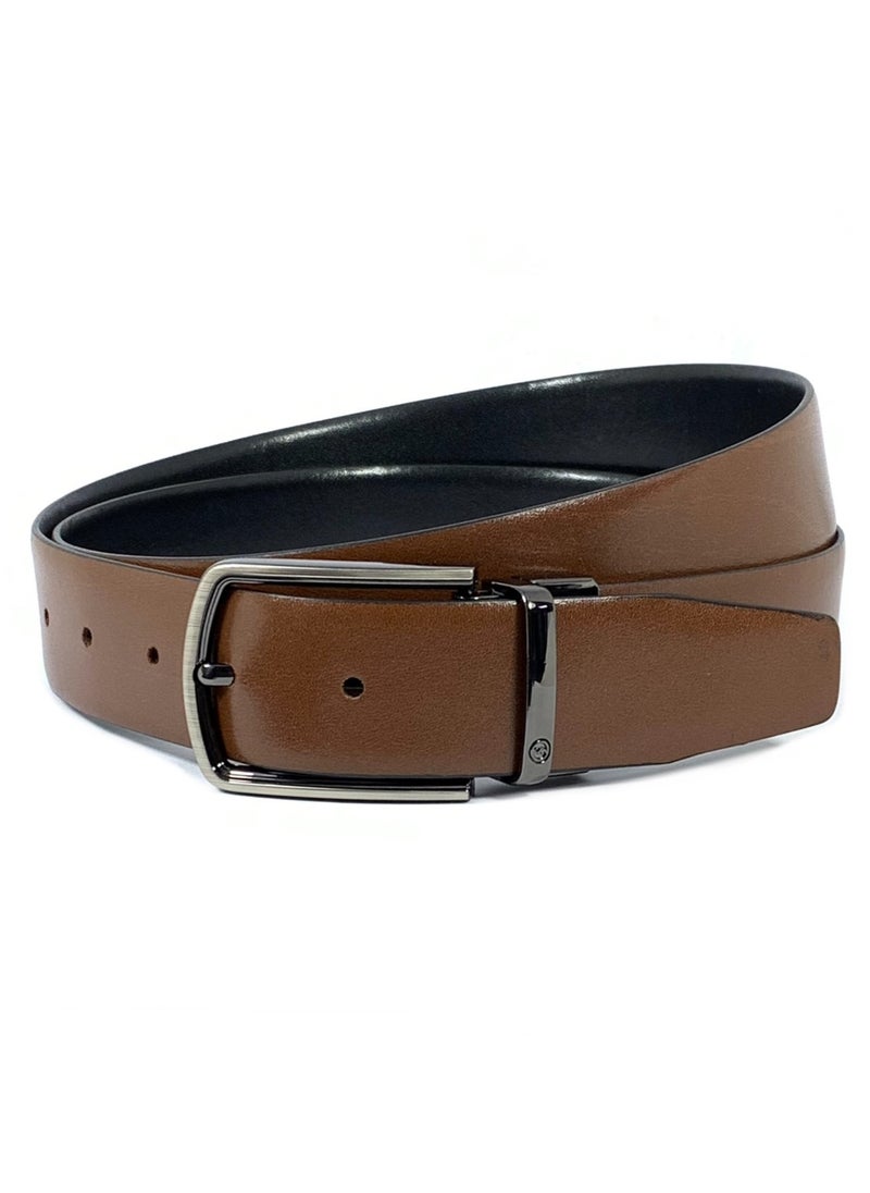 Classic Milano Genuine Leather Men’s Spanish Reversible Belt Men, Leather Belt Fashion Belt Ratchet Dress Belt with Reversible Pin Buckle for Men