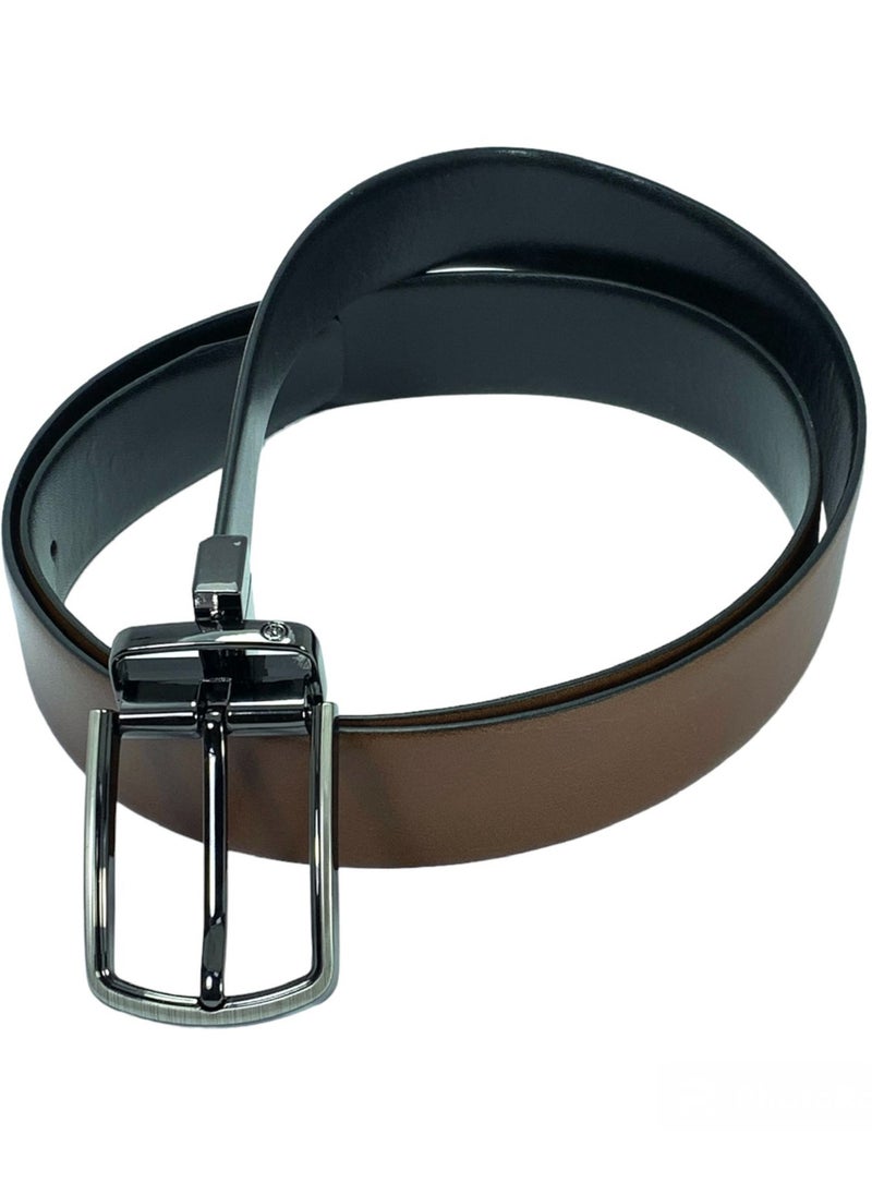 Classic Milano Genuine Leather Men’s Spanish Reversible Belt Men, Leather Belt Fashion Belt Ratchet Dress Belt with Reversible Pin Buckle for Men