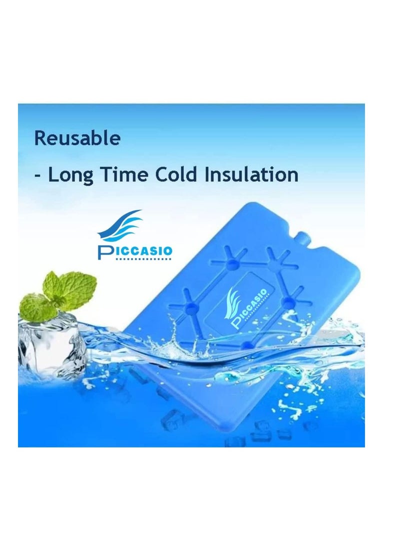 PICCASIO 6 Ice Pack, Reusable Thin Can Be Placed in Lunch Box, Cooler, Freezer to Keep Cold. Suitable For Cooler Bag For Work, School, Or Picnics. Long Lasting Can Be Used Breastmilk Bags Cold.