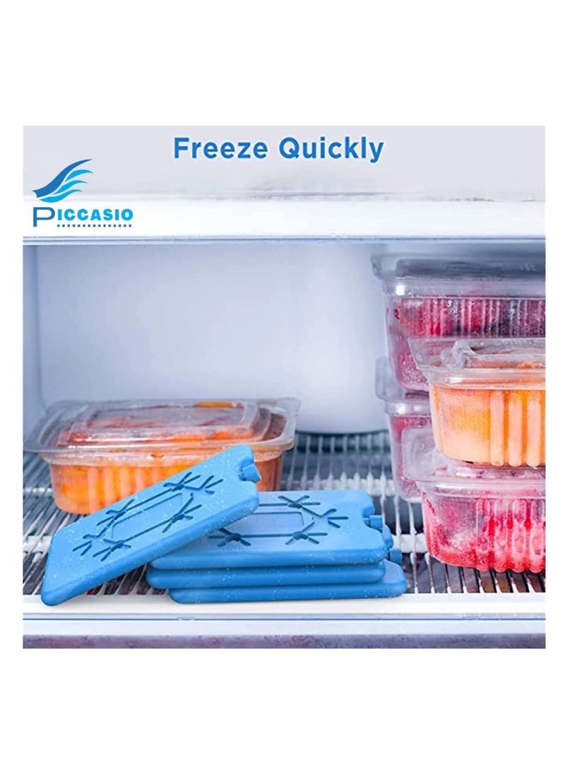 PICCASIO 6 Ice Pack, Reusable Thin Can Be Placed in Lunch Box, Cooler, Freezer to Keep Cold. Suitable For Cooler Bag For Work, School, Or Picnics. Long Lasting Can Be Used Breastmilk Bags Cold.