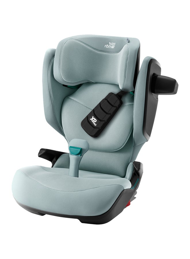 Kidfix Pro Highback Booster Car Seat - 3.5 Years To 12 Years, Sict, Xp-Pad, Secureguard, Comfort Headrest, Quick-Remove Washable Cover, Three Seats In A Row, Made In Germany - Harbor Blue