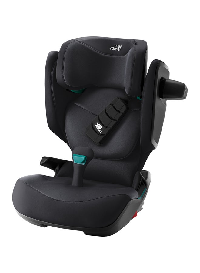 Kidfix Pro Highback Booster Car Seat - 3.5 Years To 12 Years, Sict, Xp-Pad, Secureguard, Comfort Headrest, Quick-Remove Washable Cover, Three Seats In A Row, Made In Germany - Carbon Black