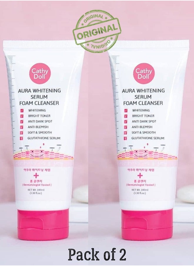 Cathy Doll Aura Whitening Serum Foam Cleanser pack of 2