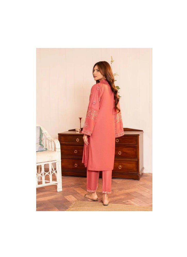 Tea Rose Embroidered Cotton Kurta Set