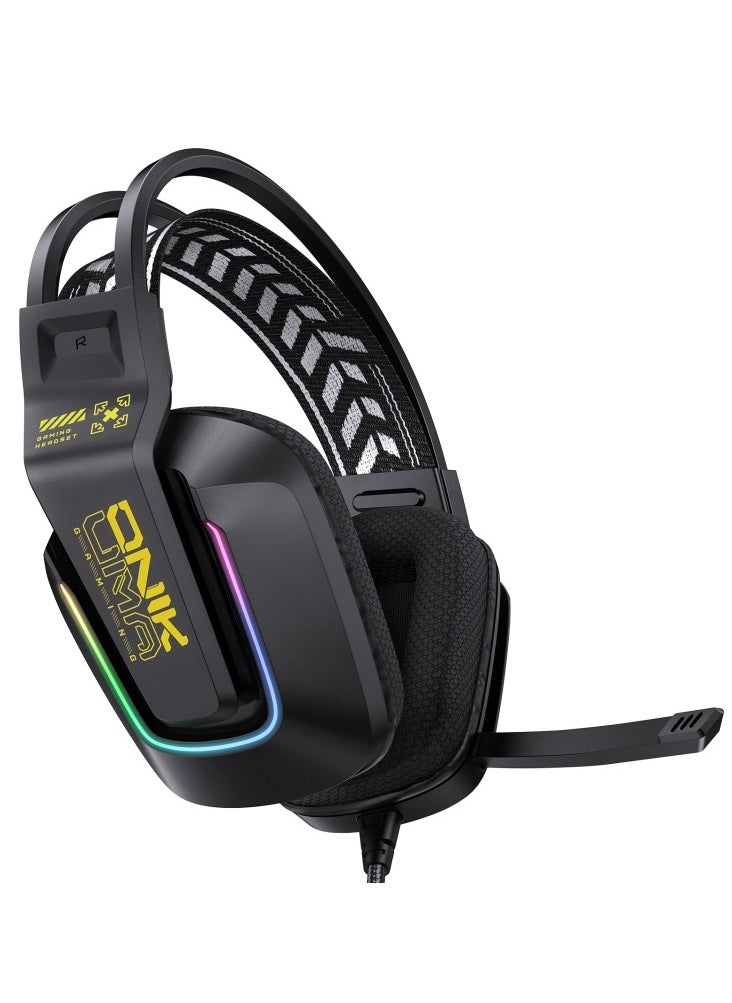 ONIKUMA X13 RGB Colorful Lighting Wired Gaming Headset with Microphone Length:2.2m Black