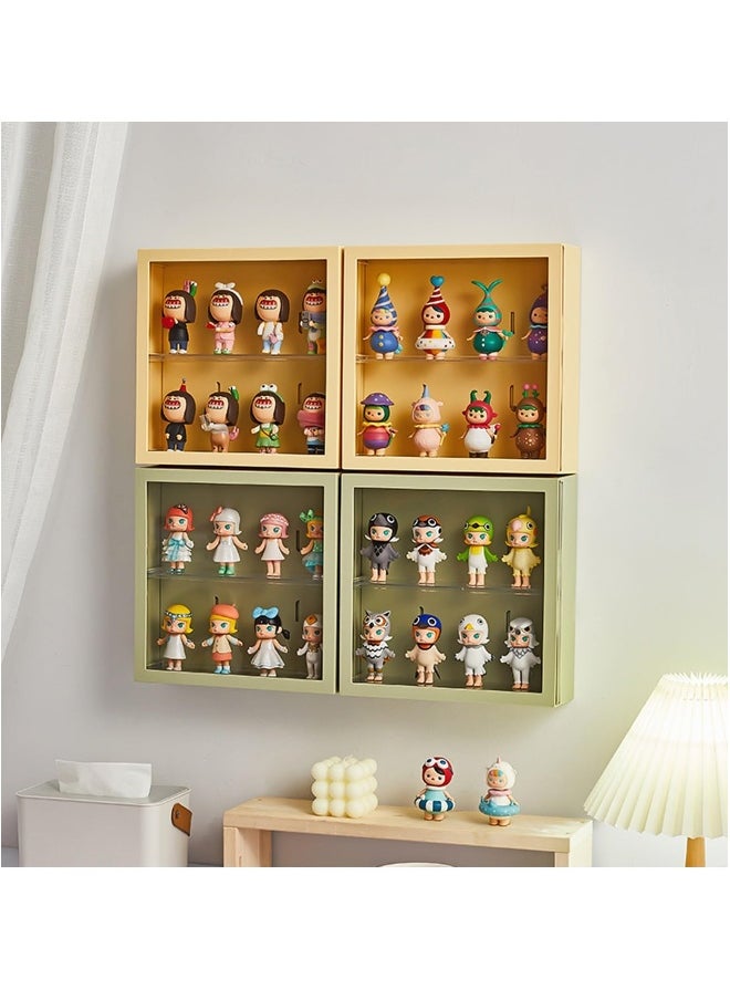 Clear Display Case for Figures, Adjustable Display Wall-Mounted Doll Storage Box, Dust and Moisture Proof Display Box, Suitable for Figures Collectibles Toys (White)