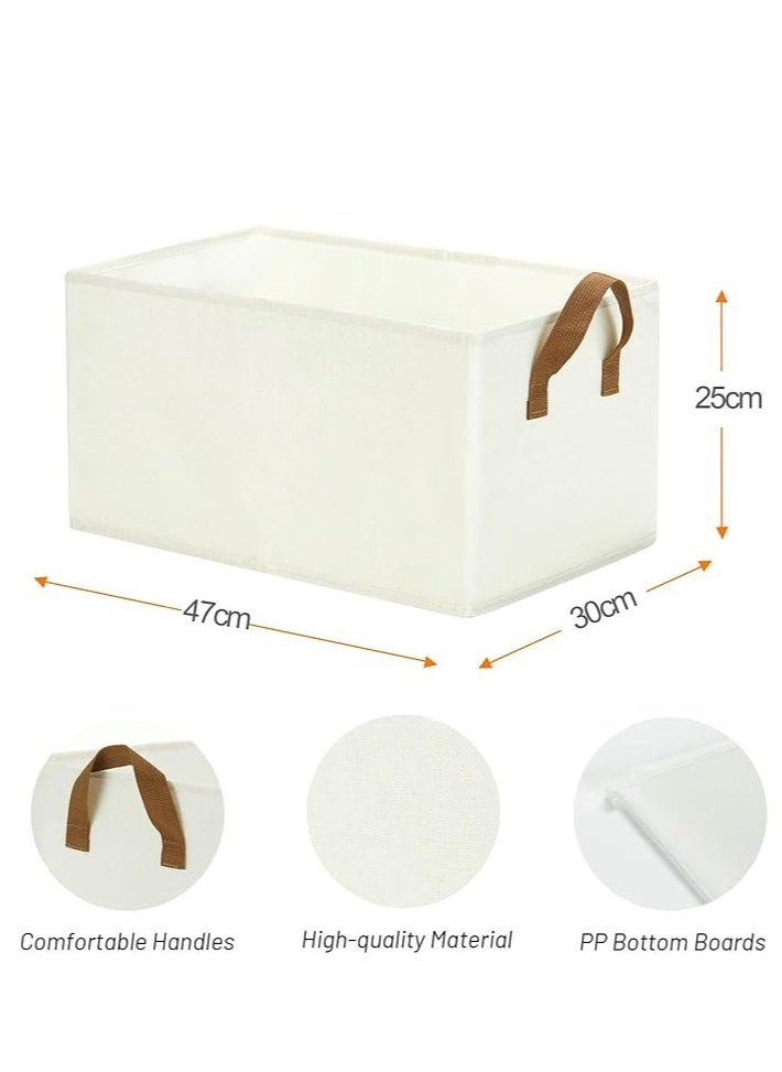 Pack of 2 Collapsible Storage Boxes – Large Fabric Storage Baskets with Handles, Storage Organizer for Shelves, Closets, Home, and Office, Durable, Space-Saving, Easy to Store and Organize Items