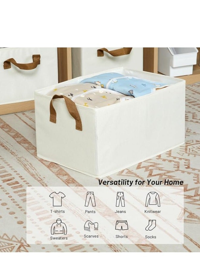 Pack of 2 Collapsible Storage Boxes – Large Fabric Storage Baskets with Handles, Storage Organizer for Shelves, Closets, Home, and Office, Durable, Space-Saving, Easy to Store and Organize Items