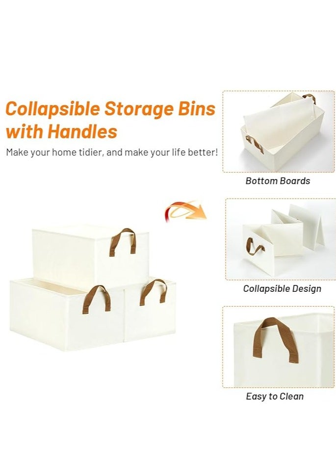 Pack of 2 Collapsible Storage Boxes – Large Fabric Storage Baskets with Handles, Storage Organizer for Shelves, Closets, Home, and Office, Durable, Space-Saving, Easy to Store and Organize Items