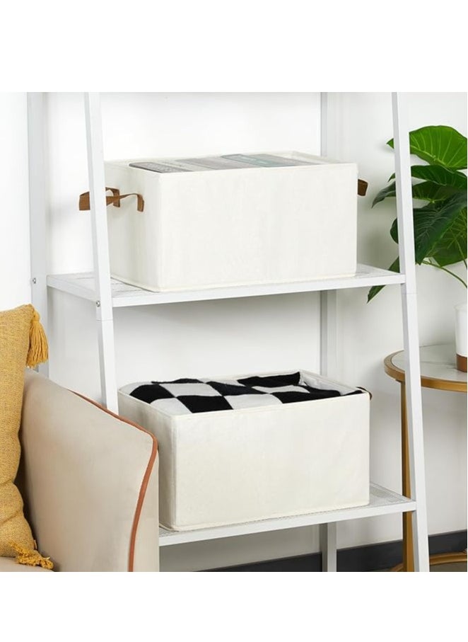 Pack of 2 Collapsible Storage Boxes – Large Fabric Storage Baskets with Handles, Storage Organizer for Shelves, Closets, Home, and Office, Durable, Space-Saving, Easy to Store and Organize Items
