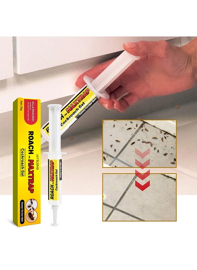 Roach Maxtrap Cockroach Gel, Natural Repellent for Cockroaches, Strong Cockroach Eliminator, Kitchen Household Cockroach Trap, for Indoor and Outdoor Use, Ready To Use Bait, 10g