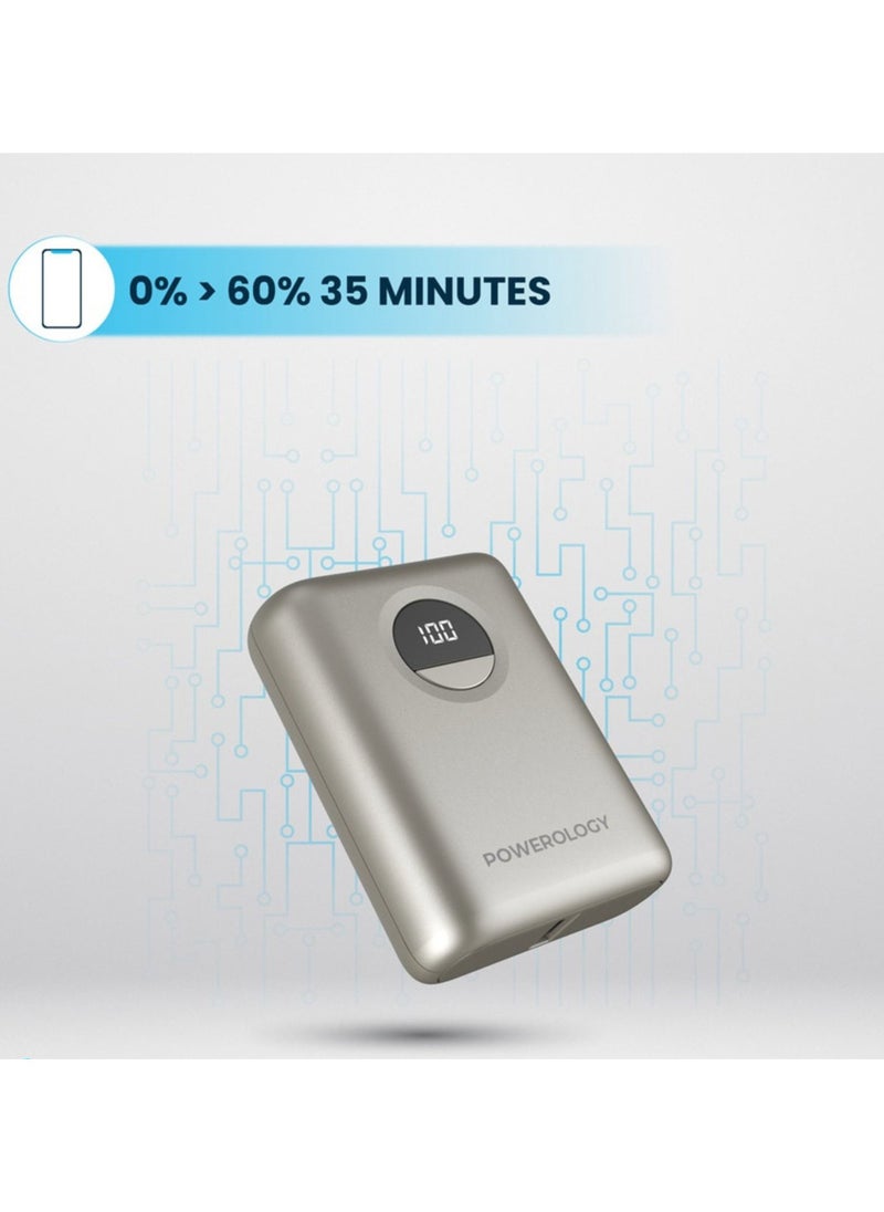 10000mAh Power Bank with PD 20W, Power Dash 3.0, Ultra Compact & Light Design, Digital Display - Titanium