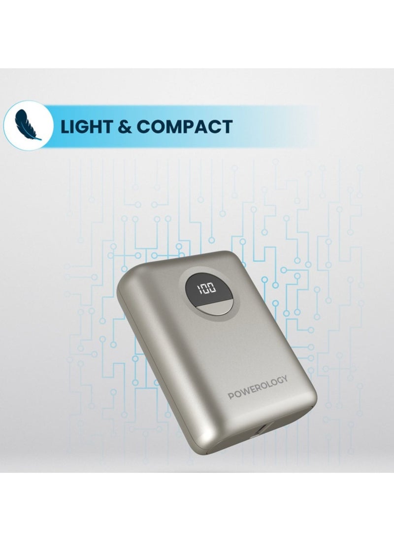 10000mAh Power Bank with PD 20W, Power Dash 3.0, Ultra Compact & Light Design, Digital Display - Titanium