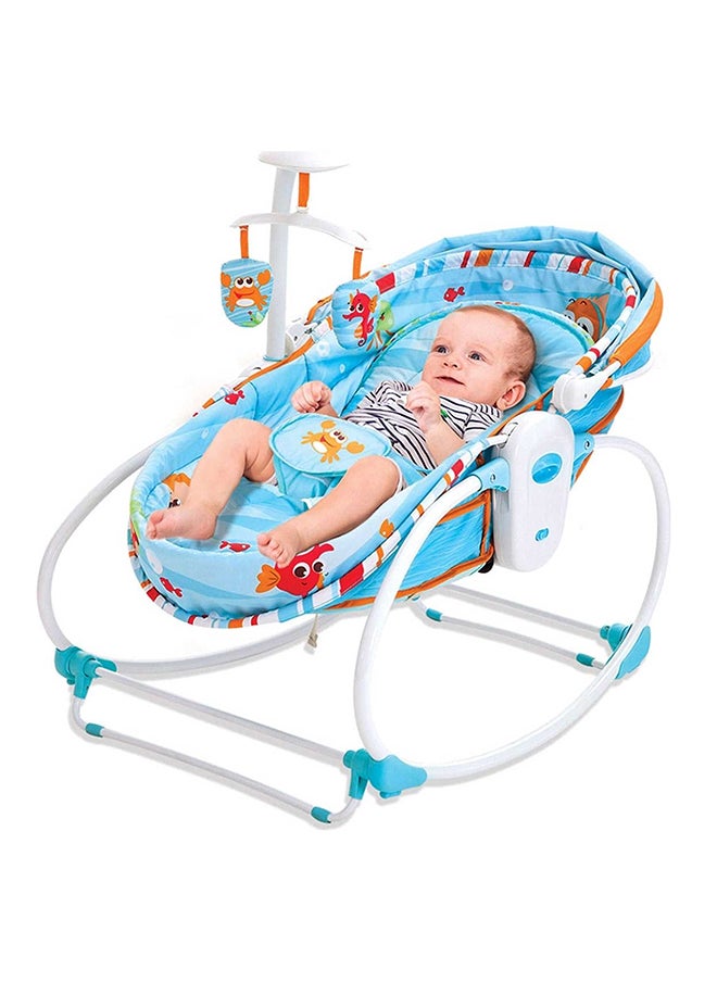 5-In-1 Removable Seat Adjustable Canopy Rocker Bassinet Napper With Musical Vibration