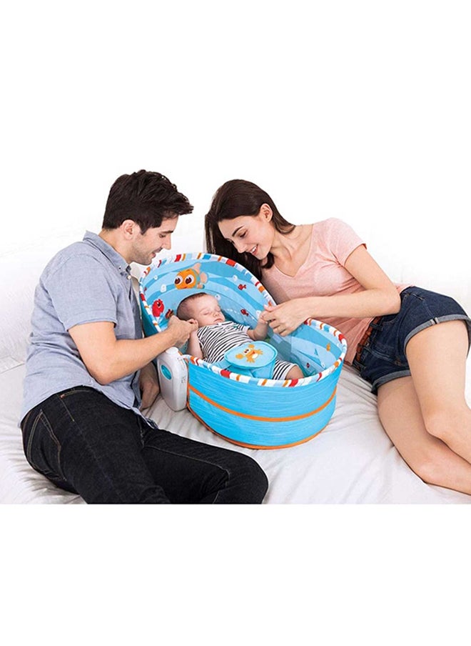 5-In-1 Removable Seat Adjustable Canopy Rocker Bassinet Napper With Musical Vibration