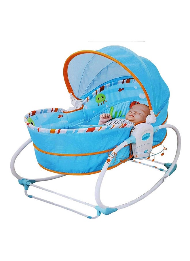 5-In-1 Removable Seat Adjustable Canopy Rocker Bassinet Napper With Musical Vibration