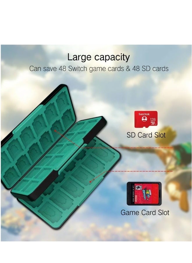 48 Switch Game Card Case for Nintendo Switch OLED, Switch Lite,   48 Game Holder Cartridge Case for Game Cards and SD Cards, Kawaii Portable Compact Storage Case Box