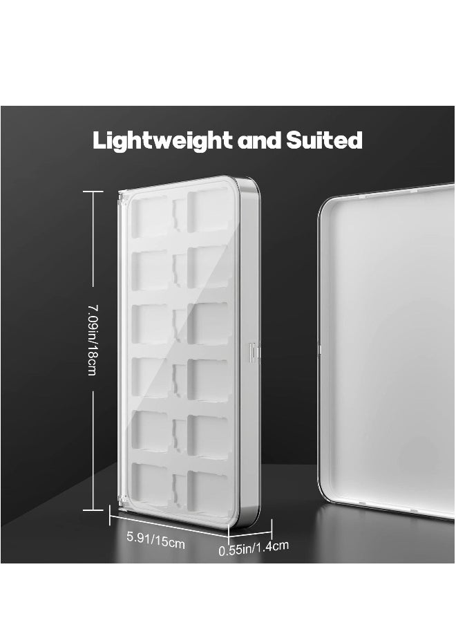 Game Card Case Base Compatible for Nintendo Switch OLED, Clear Game Card Storage Case Mount for Nintendo Switch OLED With 12 Game Card Slots and 6 Micro SD Card Slots