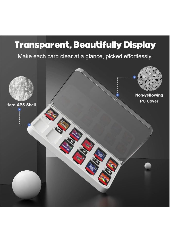 Game Card Case Base Compatible for Nintendo Switch OLED, Clear Game Card Storage Case Mount for Nintendo Switch OLED With 12 Game Card Slots and 6 Micro SD Card Slots
