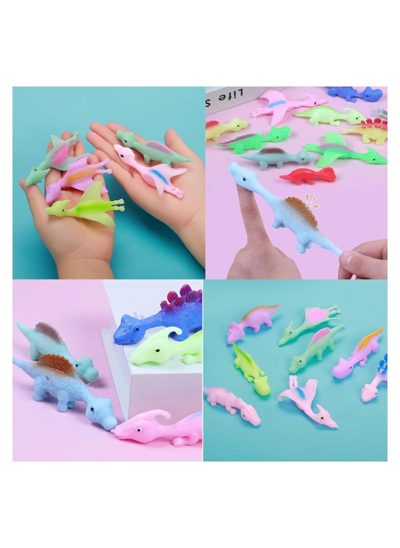 35pcs Stretchy Dinosaur Slingshot Finger Toys - Flying Dragon Party Favors, Unisex Goodie Bag Fillers for Kids, Teens & Adults, Perfect Decompression Toys and Stocking Stuffers.