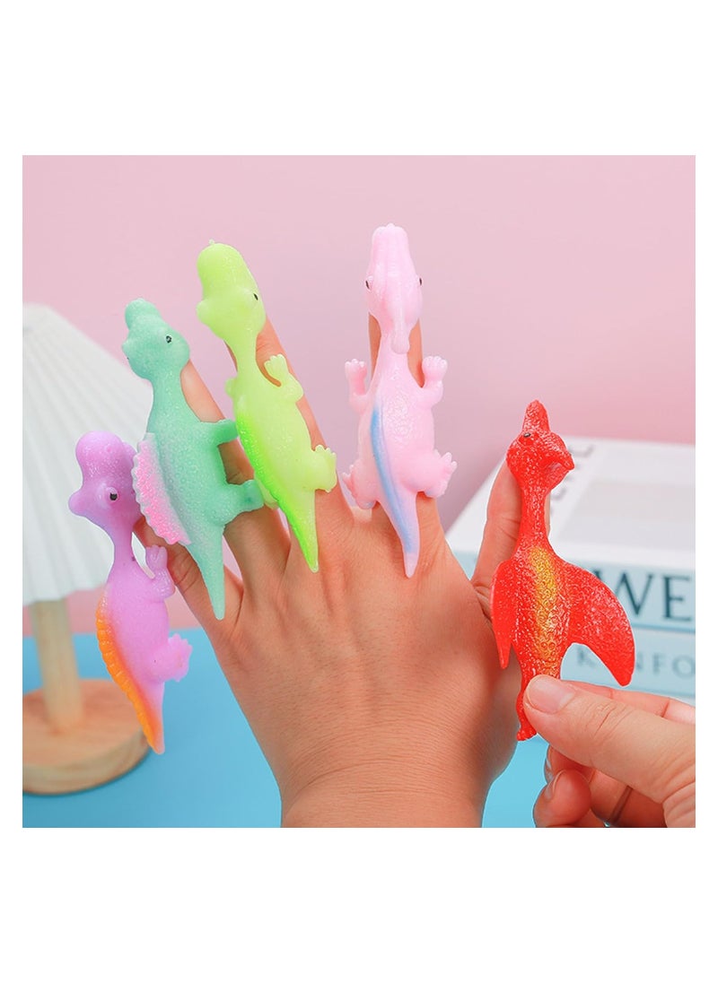 35pcs Stretchy Dinosaur Slingshot Finger Toys - Flying Dragon Party Favors, Unisex Goodie Bag Fillers for Kids, Teens & Adults, Perfect Decompression Toys and Stocking Stuffers.