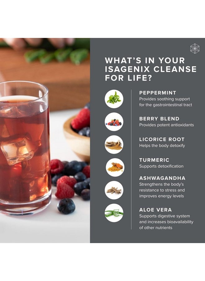 Isagenix Cleanse for Life - Detox Cleanse Drink with Vitamin B12, Niacin and Vitamin B6 for Overall Wellness - 32-Ounce Bottle (Natural Rich Berry Flavor), Packaging May Vary