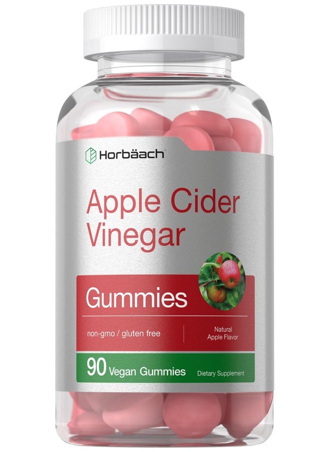 Horbäach Vegan Apple Cider Vinegar Gummies | 90 Count | ACV Supplement | Apple Flavor | Non-GMO, Gluten Free Gummies for Adults