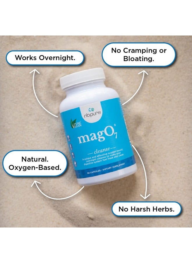 nbpure MagO7 - Natural Colon Cleanse & Detox - Occasional Constipation Relief, Stool Softening, & Bloating Support for Men & Women - Ozonated Magnesium Oxide, 30 Capsules