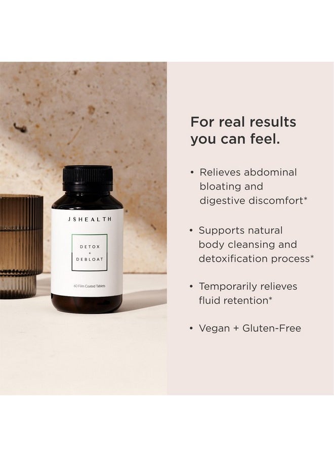 JSHealth Vitamins Detox and Debloat Liver Health Formula | Liver Detox Pills | Debloating Formula with Milk Thistle, Turmeric, Fennel | Liver Cleanse Supplement (60 Tablets)