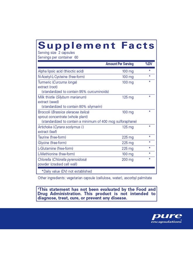 Pure Encapsulations Liver-G.I. Detox - Liver Cleanser & GI Detox* - with Alpha Lipoic Acid & Curcumin Extract - Gluten Free & Non-GMO - 120 Capsules