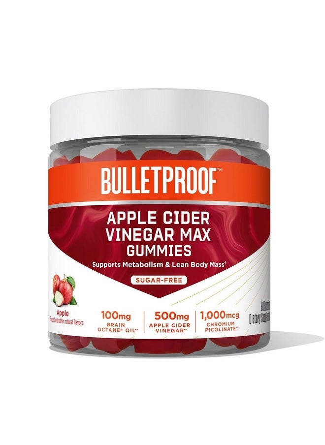 Bulletproof Apple Cider Vinegar Max Sugar-Free Gummies, 60 Count, Keto Supplement for Cravings, Supports Metabolism