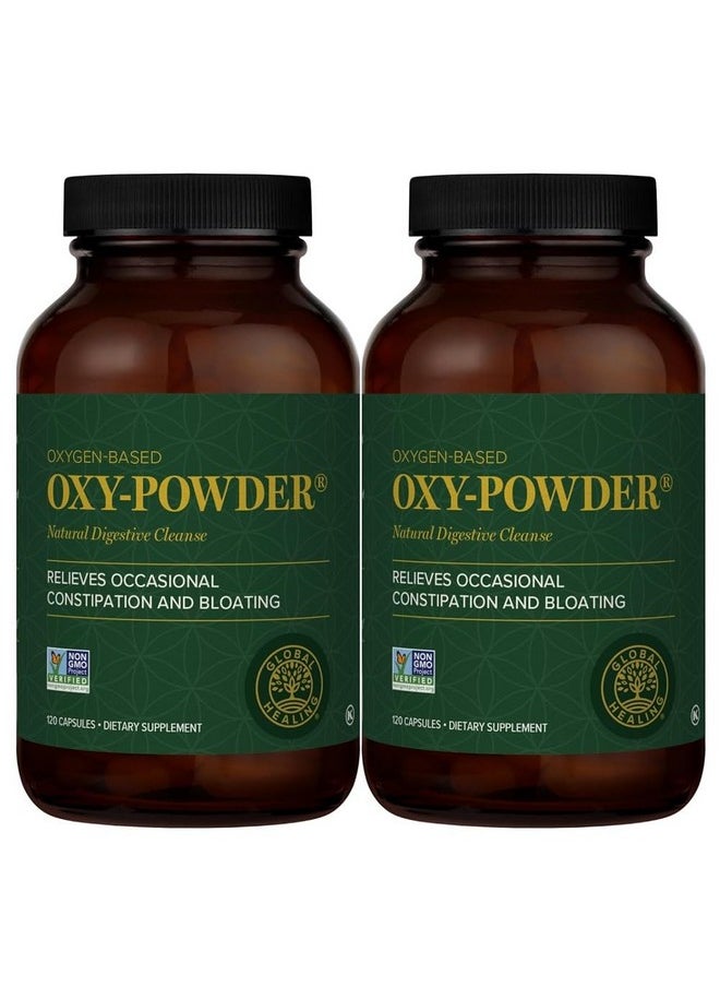 Global Healing Center Oxy-Powder Colon Cleanse Detox - Oxygen Based Safe and Natural Intestinal Cleanser, 120 Count (Pack of 2)