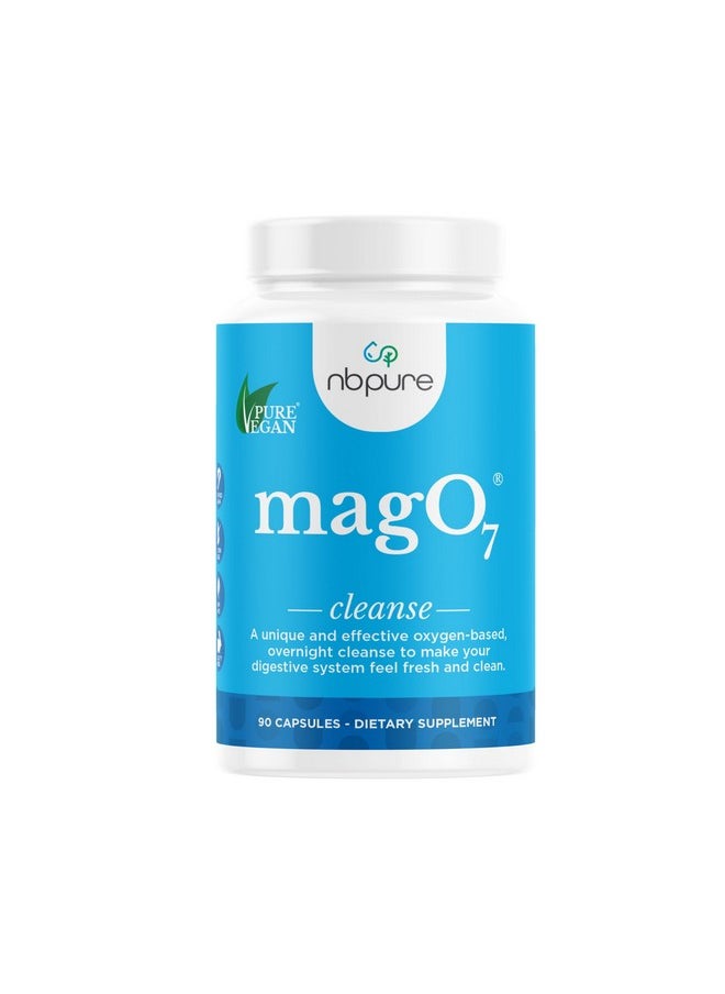 nbpure MagO7 - Natural Colon Cleanse & Detox - Occasional Constipation Relief, Stool Softening, & Bloating Support for Men & Women - Ozonated Magnesium Oxide, 90 Capsules