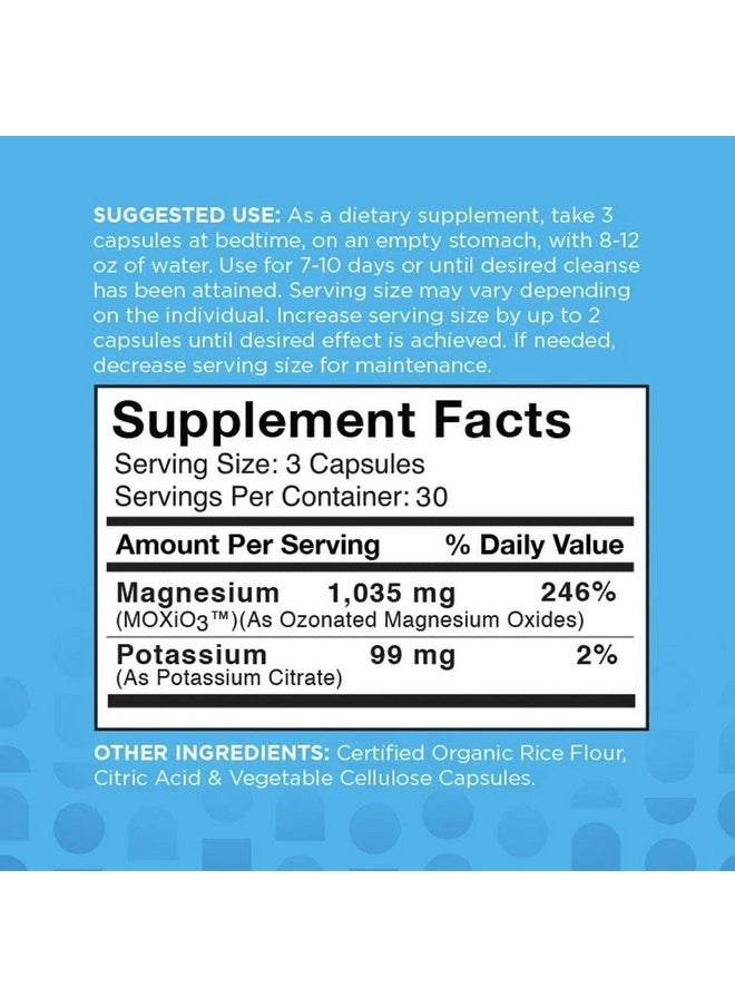 nbpure MagO7 - Natural Colon Cleanse & Detox - Occasional Constipation Relief, Stool Softening, & Bloating Support for Men & Women - Ozonated Magnesium Oxide, 90 Capsules