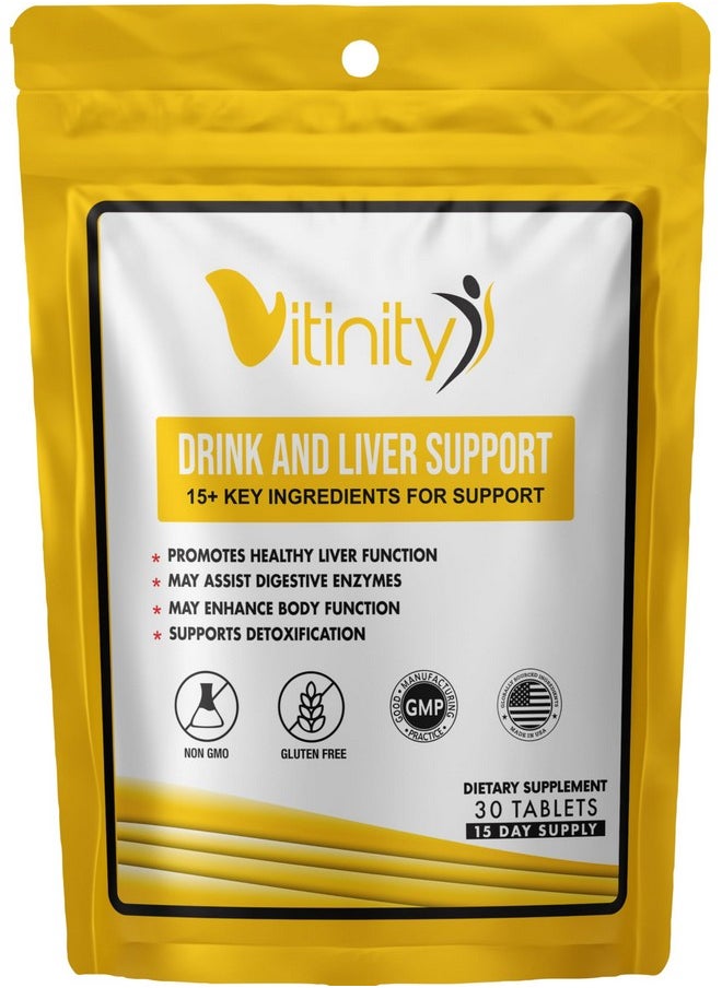 Anti Drink Support Supplement-15+Key Ingredients for Craving Support,Liver Health,Kudzu, Milk Thistle,Holy Basil,DHM,All Natural Cleanse,Gradual Reduction,Nutrient Replenisher Tablets(15 Days)