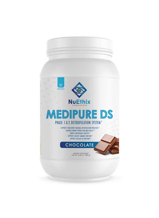 NuEthix Formulations Medipure DS with Rice Protein Phase 1 & 2 Detoxification System, Supplement to Help Support The Body’s Natural Detoxification Process, Chocolate (Non-Caffeinated), 21 Servings