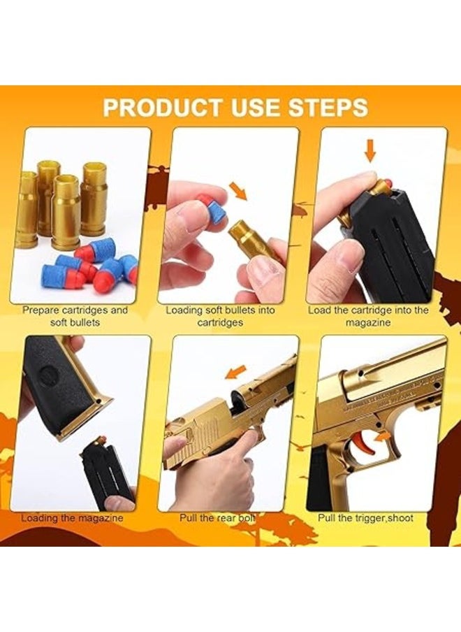 Toy Gun with Shell Ejection Pistol Soft Bullet Toy Guns for Boys & Girls Safe & Fun Gift for Kids