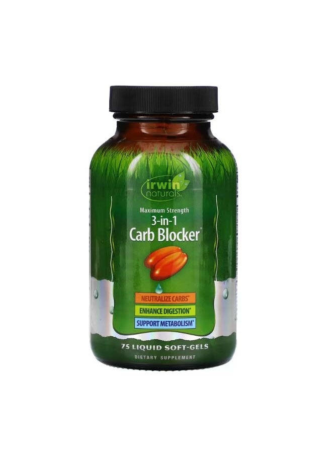 3In1 Carb Blocker Maximum Strength 75 Liquid SoftGels