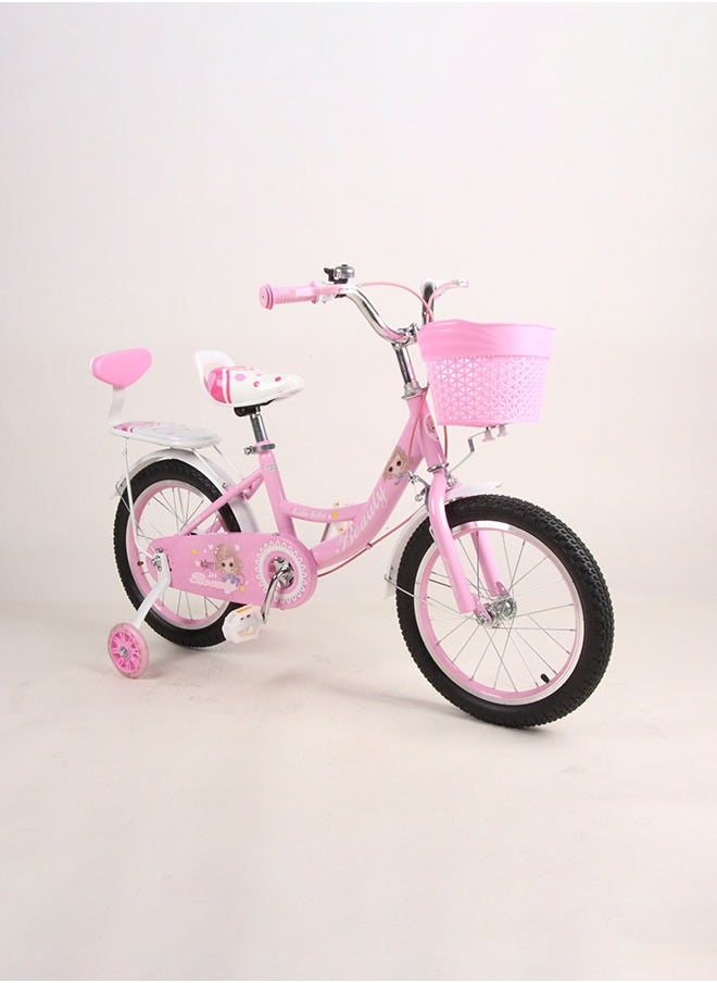 12-20 Inch Pink Style Kids Bike With Training Wheels And Basket