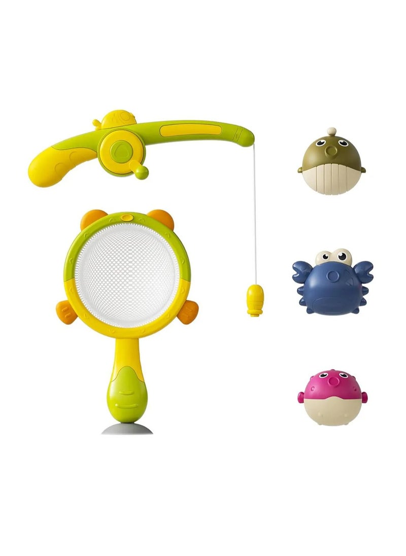 TUMAMA Magnetic Bath Fishing Toy Set for Toddlers with Rod, Net & 3 Fish, Non-toxic BPA-Free ABS, Enhance Coordination Skills