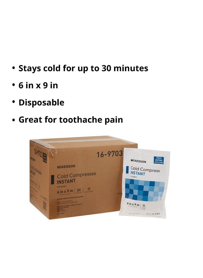 Cold Compress, Instant Cold Pack, Disposable, 6 In X 9 In, 1 Count, 24 Packs, 24 Total