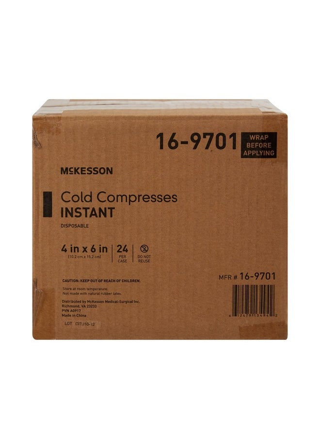 Cold Compress, Instant Cold Pack, Disposable, 4 In X 6 In, 1 Count, 24 Packs, 24 Total