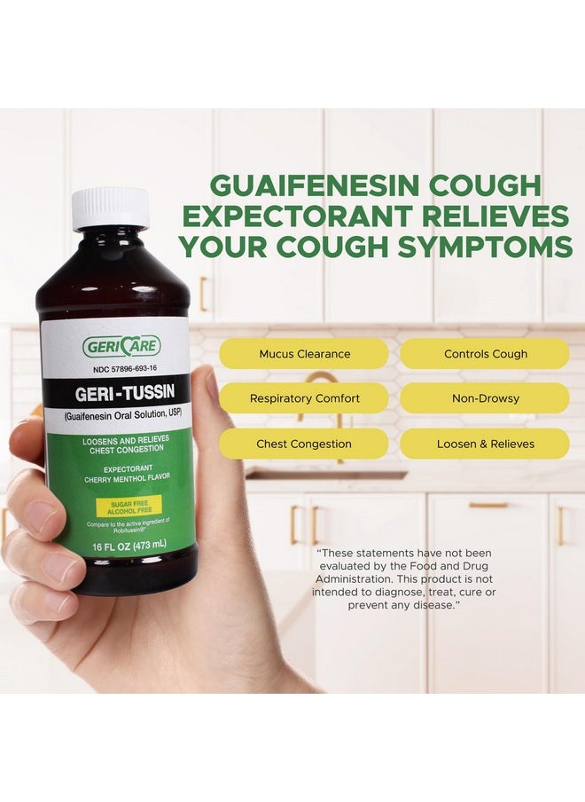 Geri-Tussin Cold And Cough Relief Guaifenesin Syrup, Sugar Free, 16 Fl Oz (Pack Of 1)