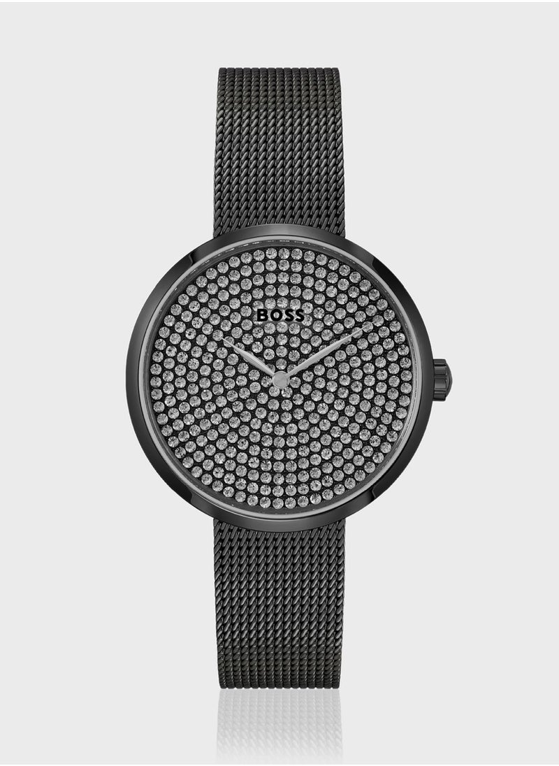 Ionic Plated Black Steel Analog Watch