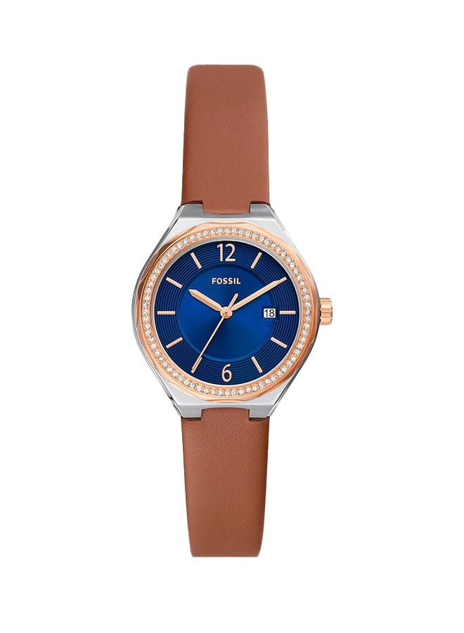 Women's Analog Round Shape Leather BQ3803 30 Millimeter